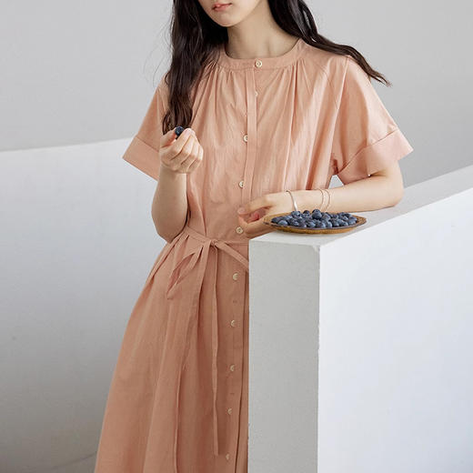 裁缝学苑AQ344中长款收腰系带短袖连衣裙纸样衬衫裙女装裙子样板 商品图4