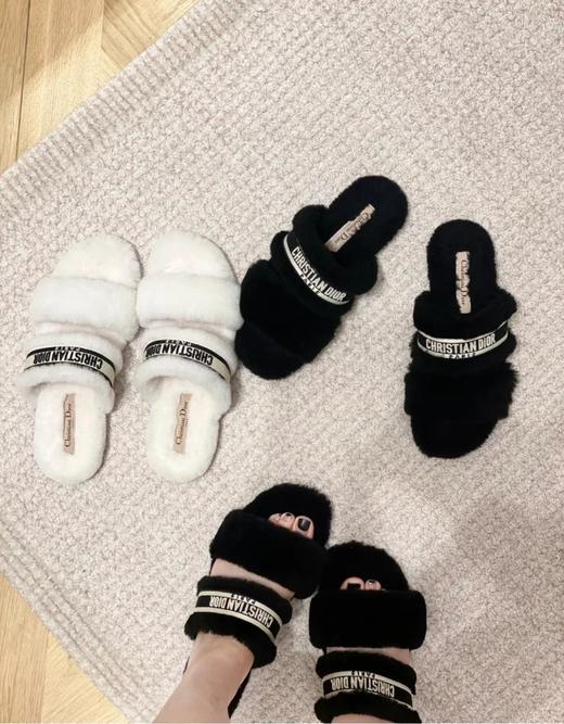 * 迪奥羊毛平底拖鞋 多色可选 (HD) 商品图1