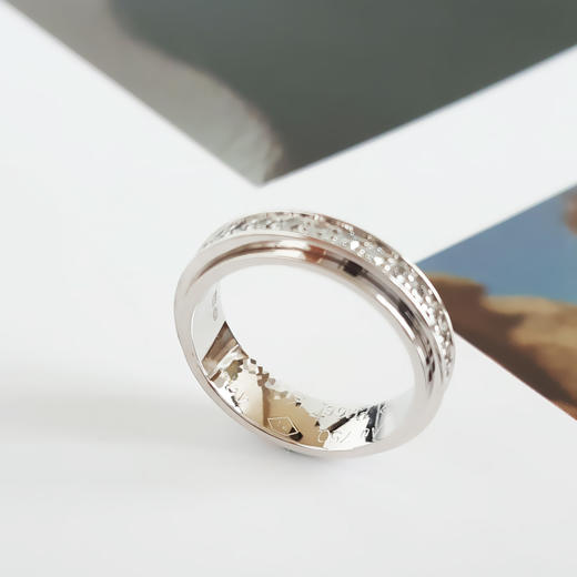【95新】Piaget伯爵Possession时来运转系列18K白金单排满钻时来运转戒指中性款180824NJS14 商品图4
