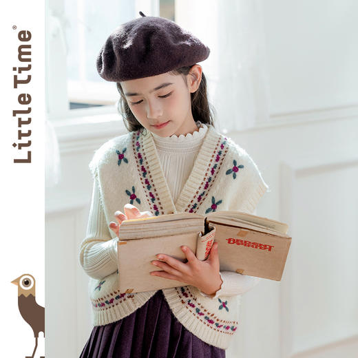 littletime女童马甲小背心春秋季2024新款韩版儿童无袖毛衣小开衫 商品图4