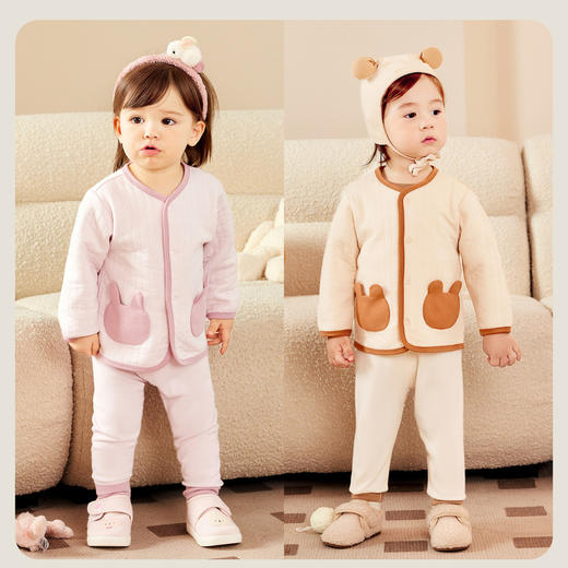 迷你巴拉冬季新款男女童柔软抓绒棉弹外套宝宝保暖厚款外衣 商品图2