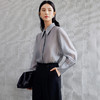 玳莎刺绣宽克夫袖衬衫女士2024年秋季新款通勤简约宽松天丝上衣  EC31304 商品缩略图1