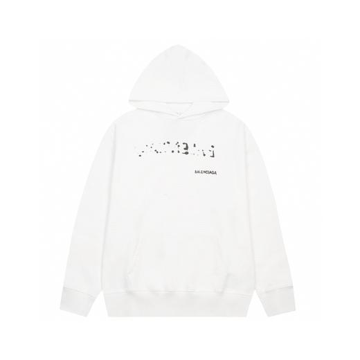 Balenci*/巴黎世* 模糊阴影LOGO 连帽卫衣 双色可选 （Y*BG） 商品图0