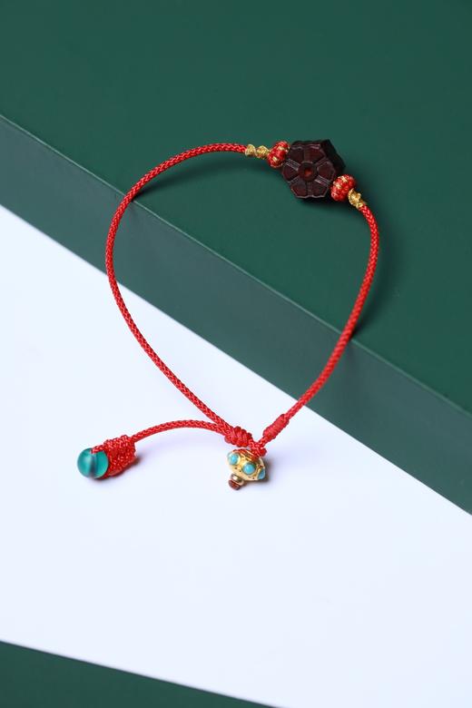 XYZT0490°莲素·紫檀莲花红手绳 商品图2
