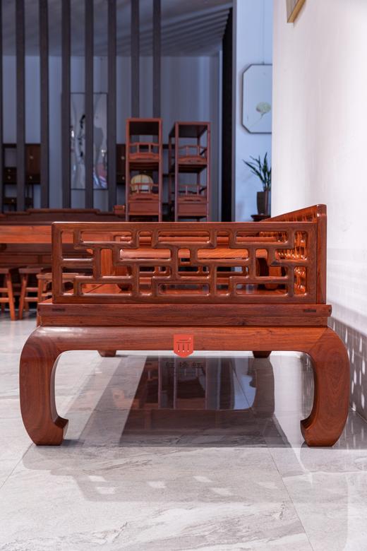 红桥红  家具严选  缅甸花梨（大果紫檀）【203 弯腿三围曲尺 罗汉床 两件套】 商品图5