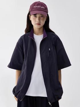 步履不停/4B23107C/户外小立领尼龙短袖夹克外套