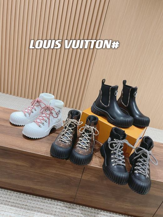 驴家   老花 厚底 短靴 切尔西 平底 及踝靴 HD 商品图0