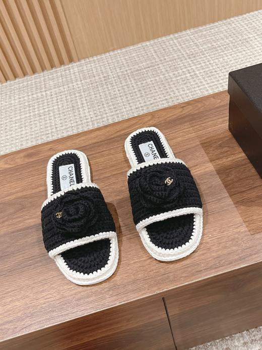 香奶奶 新款钩花毛线山茶花蜜儿拖 鞋 商品图2