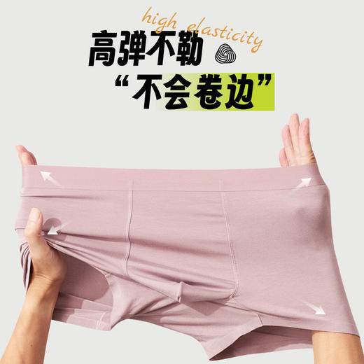 肥佬裤莫代尔无痕男士内裤蚕丝內裆抑菌透气男内裤平角裤现货批发 商品图2