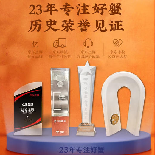 姑苏渔歌 大闸蟹礼券螃蟹礼盒团购礼品卡海鲜水产 皇家经典系列 588型公3.0两 母2.0两 6只 商品图2