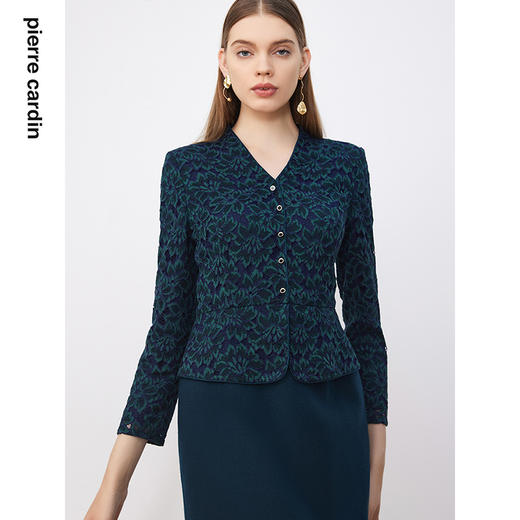 皮尔卡丹女装连衣裙拼接淑女显瘦通勤假两件连衣裙P3318E3828G0 商品图4