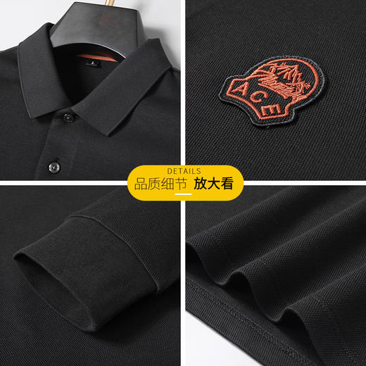 【莱赛尔】【100%棉】【新款DK】大依优型大码长袖Polo衫翻领纯棉男士加肥加大休闲大码男装宽松长袖体恤上衣 商品图2