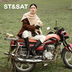 星期六时髦金属尖头显瘦百搭长筒靴SSC4117084