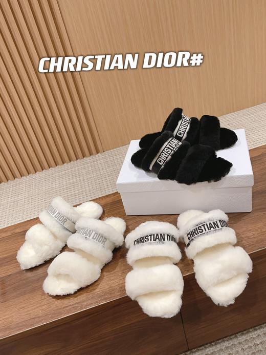 * 迪奥羊毛平底拖鞋 多色可选 (HD) 商品图0