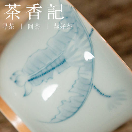 茶香记 仿古手绘青花盖碗 芭蕉 青灰釉 清雅灵动 功夫茶具 商品图2