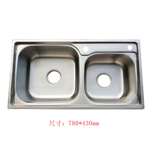 双槽不锈钢水槽/KSC-03/78*43cm/SUS201拉丝 商品图0