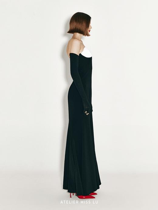 【克洛丽丝】抽象花片设计抹胸开衩鱼尾礼服长裙 商品图3