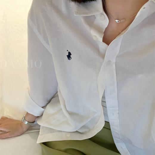 小马刺绣棉麻长袖衬衫，棉麻混纺更透气、呼吸感十足【G】 商品图1