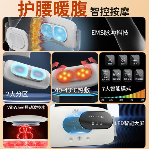 和正腰部按摩器智能多功能热敷腹部揉捏按摩仪缓痛暖宝腰带 商品图4