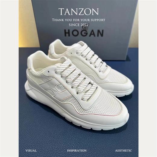 HOGAN女士织物配皮厚底增高鞋休闲运动鞋小白鞋！ 商品图1