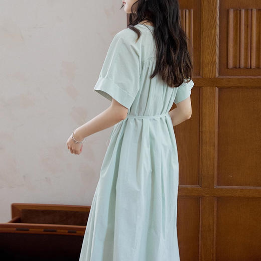 裁缝学苑AQ344中长款收腰系带短袖连衣裙纸样衬衫裙女装裙子样板 商品图1