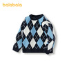 巴拉巴拉儿童毛衣男童女童秋冬新款宽松针织衫撞色菱格毛衫潮 商品缩略图4