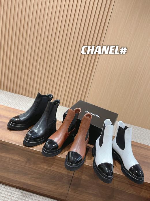 香奶奶  冬菱格切尔西短靴新品 小牛皮鞋 商品图0