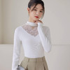 2024春季新款网纱打底衫女士亮丝内搭半高领镂空蕾丝小衫上衣 商品缩略图1