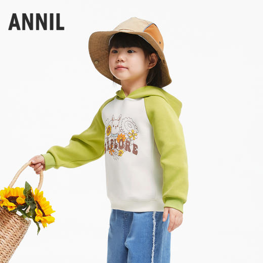 女童户外感拼色带帽卫衣安奈儿童装实体店同款XG431675 商品图1