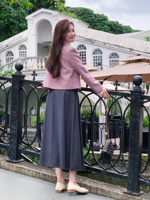 【百图lulu定制】【香氛外套】【现货】粉紫 温柔风 长袖 香风 外套 商品图5