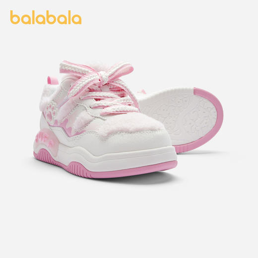 巴拉巴拉童鞋儿童板鞋女童毛绒鞋子秋冬新款休闲鞋甜美蝴蝶结 商品图1