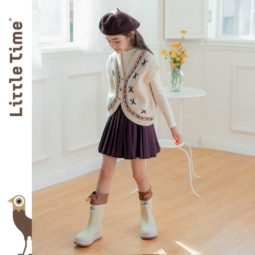 littletime女童马甲小背心春秋季2024新款韩版儿童无袖毛衣小开衫 商品图2