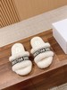 * 迪家 刺绣条纹logo加绒毛里一字平底拖鞋 秋冬新款羊毛拖鞋 多色可选 (HD) 商品缩略图7