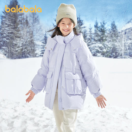 巴拉巴拉女童羽绒服冬季童装中大童加厚外套连帽保暖甜美韩版时尚 商品图2