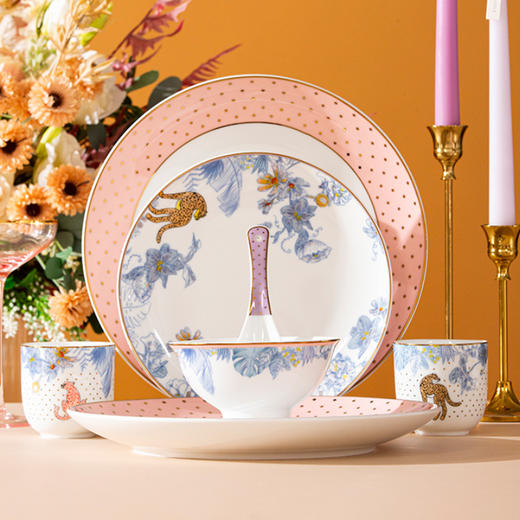 陶溪川 陶溪花园-粉色丛林二人食餐具 商品图2