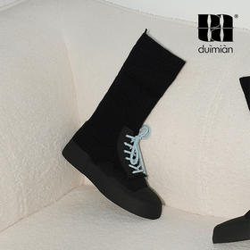 对面duimian-黑色拼接袜靴