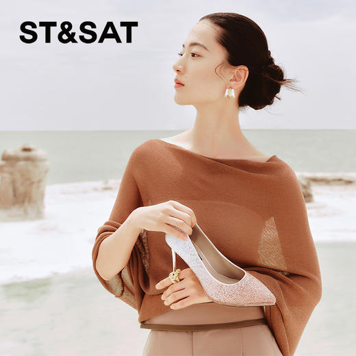 星期六优雅气质渐变水钻高跟婚鞋SSC3111100 商品图3