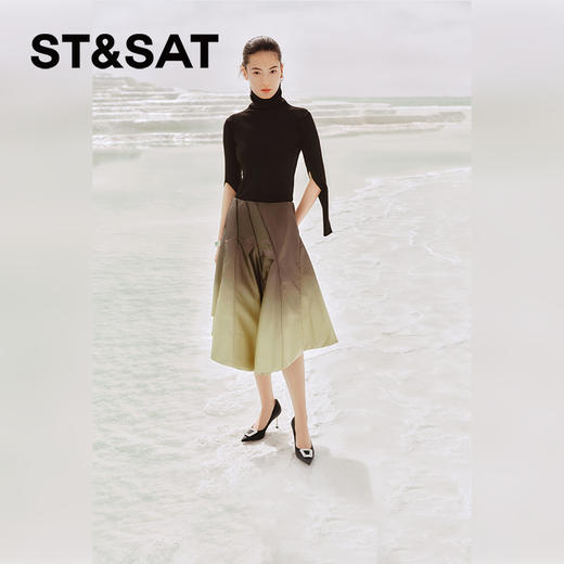 星期六优雅尖头水晶方扣细高跟SSC3111106 商品图6