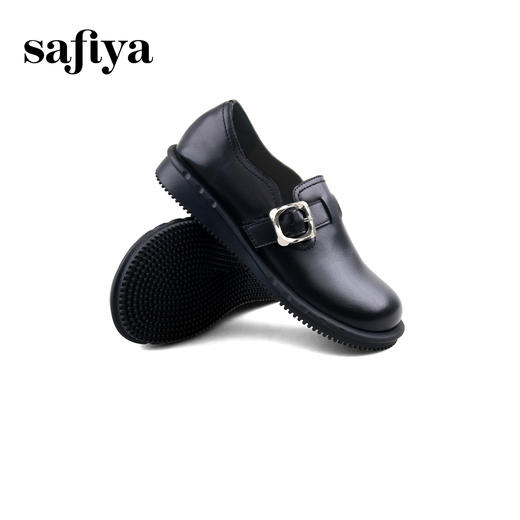 Safiya/索菲娅2024秋 英伦风真皮套脚百搭圆头休闲低跟平底小皮鞋 SF43112107 商品图6
