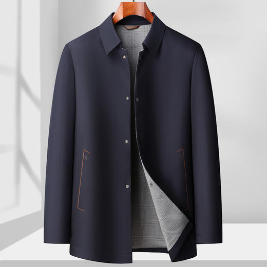 【新款DLS】大依优型大码翻领风衣夹克外套加肥加大肥佬休闲上衣男士胖子 商品图0