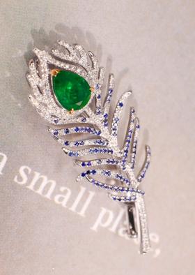 1.55ct 祖母绿吊坠胸针