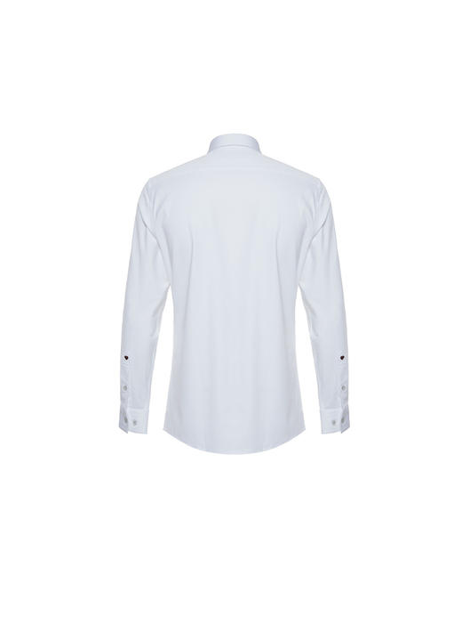 callisto白色粘纤混纺长袖衬衫 商品图1