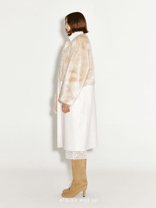 【融化雪山】仿皮草拼接长款绵羊毛大衣 商品图1