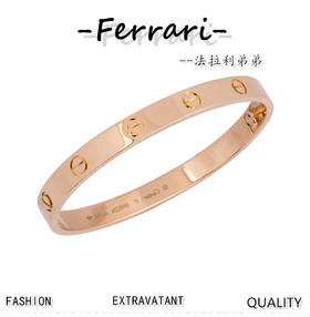 Cartier卡地亚玫瑰金宽版无钻手镯