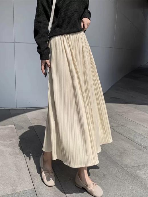 Im Presionismo复古金丝绒压褶半身裙 商品图1