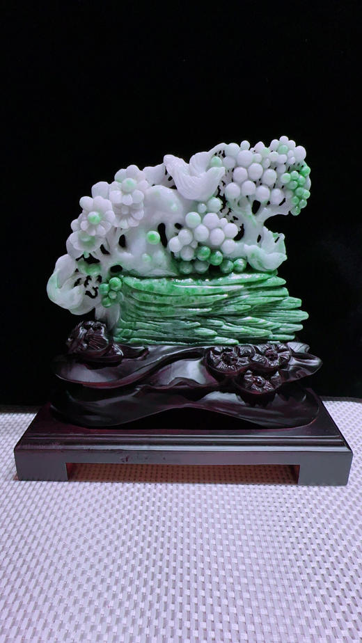 620309翡翠摆件【鸟语花香 富贵满堂】 商品图4