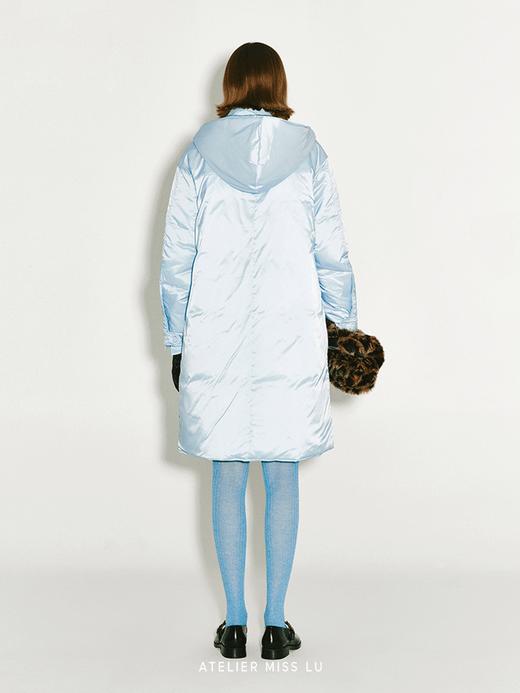 【冰川滑行】冰川蓝长款连帽棉服 商品图2