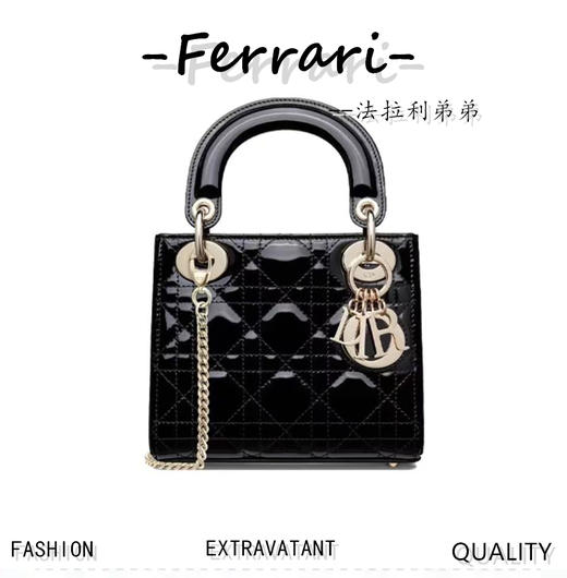 D家  Lady 藤格纹漆皮牛皮革迷你手袋D家 商品图0