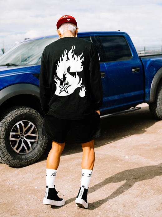 STA2024秋季火焰星标基础纯棉长袖圆领T恤 商品图6