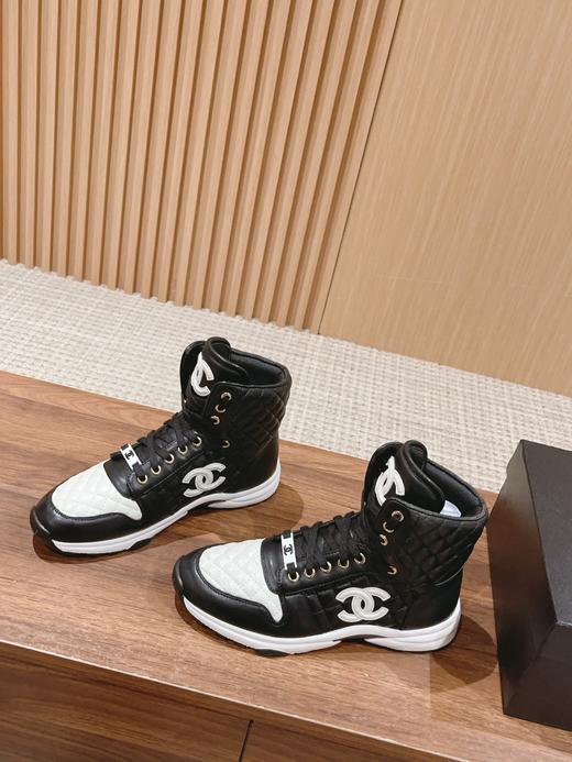 Chan*l 小香23A新款 全皮 熊猫配色 菱格小白鞋 休闲运动鞋（DH） 商品图2